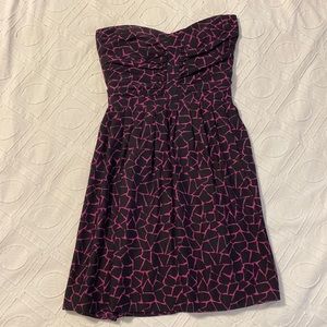 Parker strapless geometric purple dress